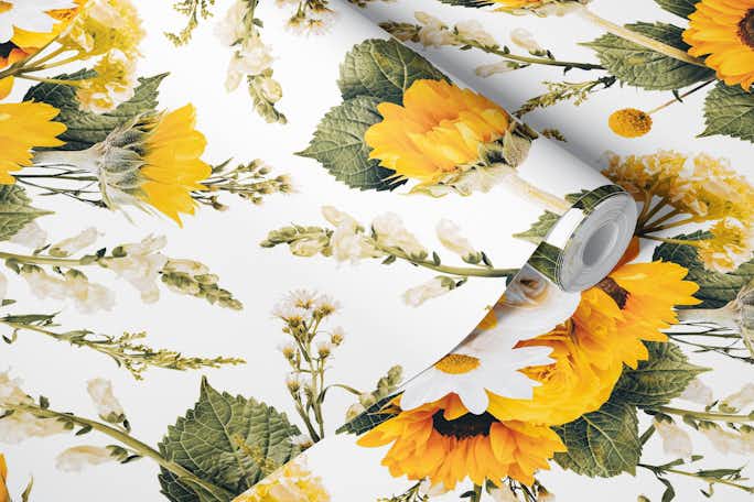 Celestial Petal Sunflower Waltzwallpaper roll