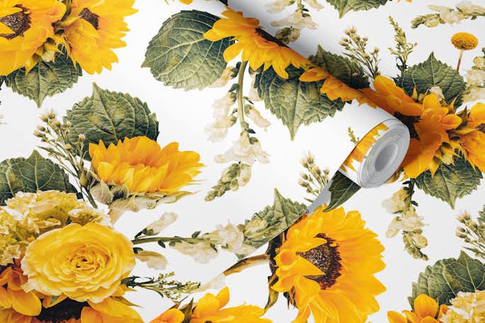 Gossamer sunflowers Reveriewallpaper roll