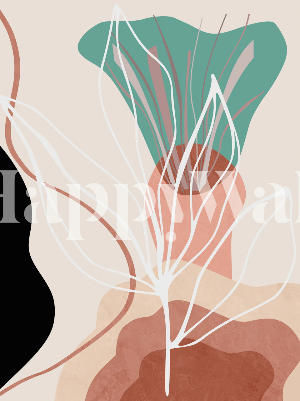 Organic Garden 3 wallpaper design in a room