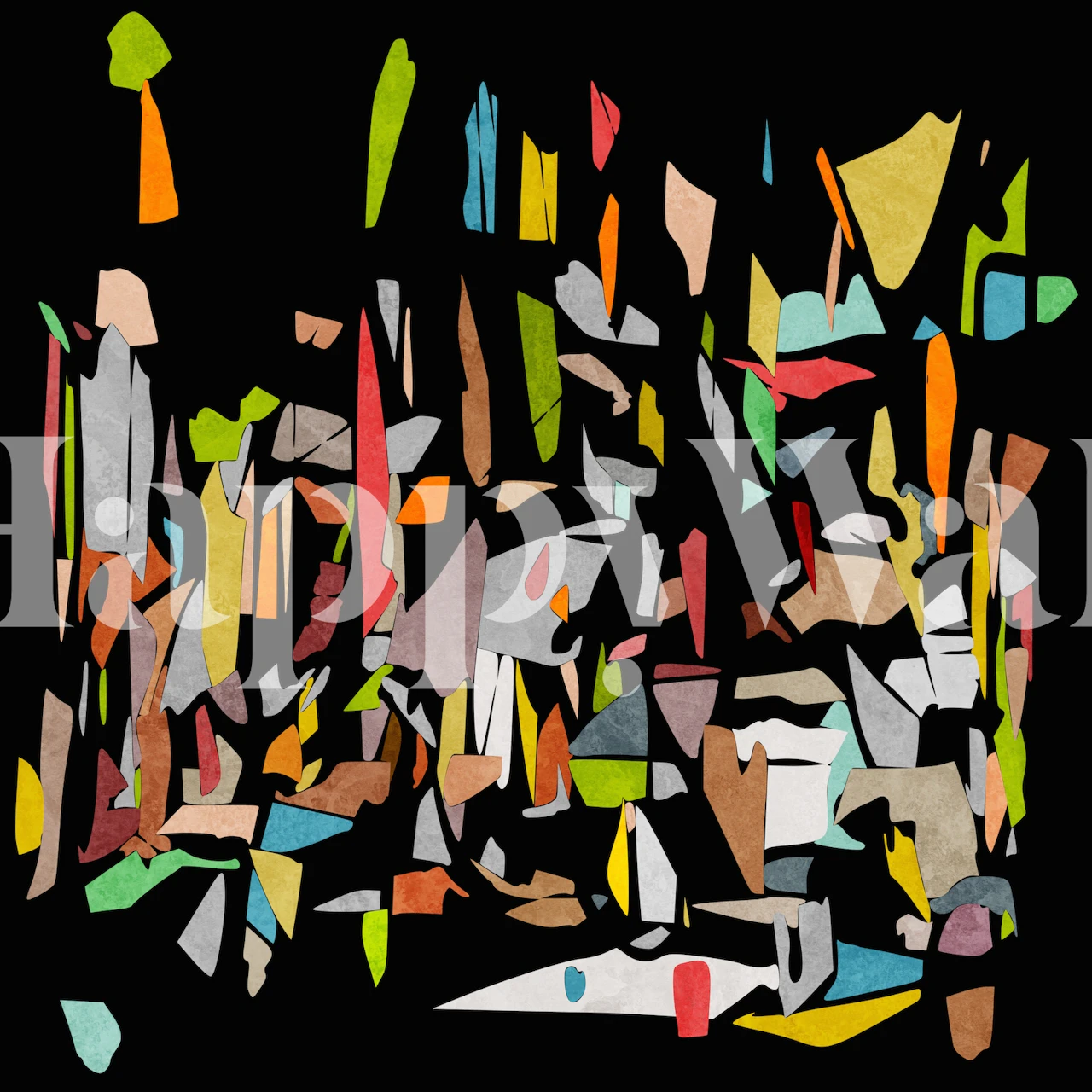 Playful Pieces papel de parede em um ambiente