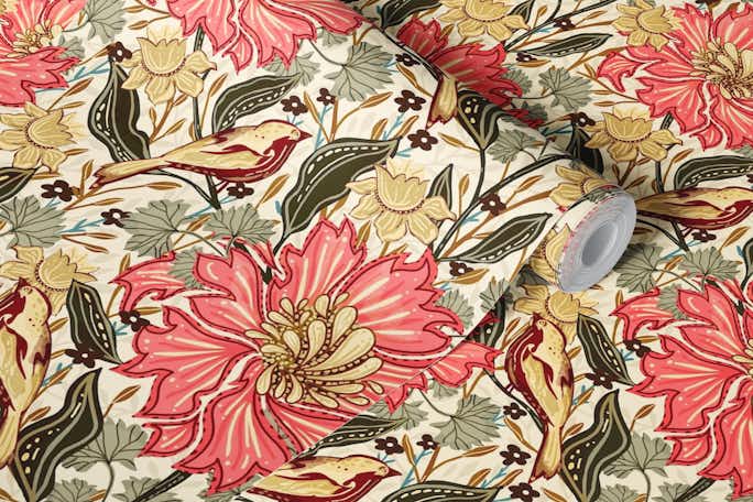 Vintage garden floralswallpaper roll