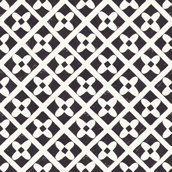 Floral Tiles Pattern / Linocut Print