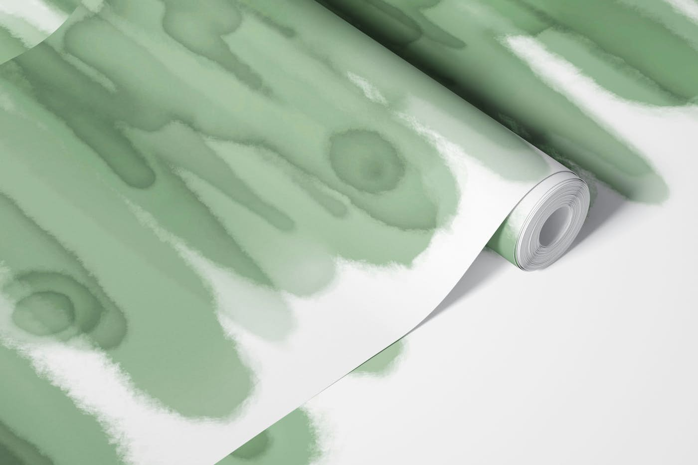 Moon path in sage green wallpaper roll