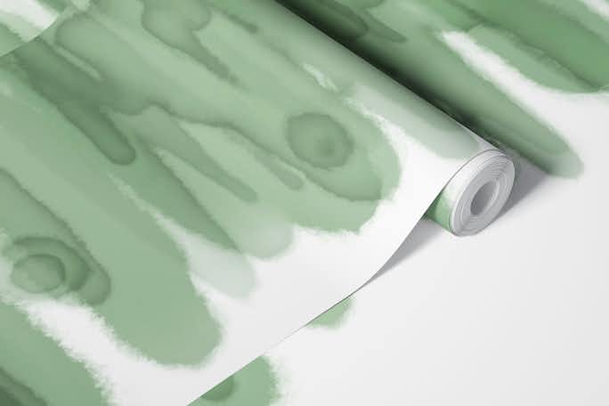 Moon path in sage greenwallpaper roll