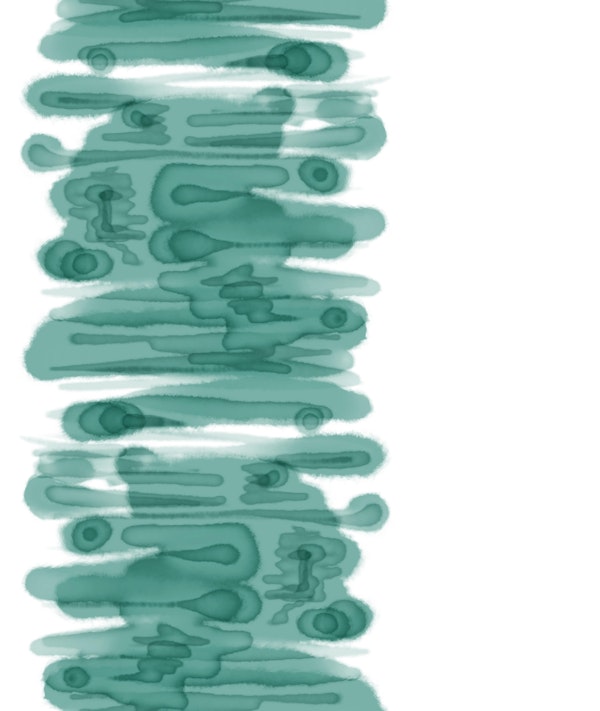 Moon path pattern in viridian green