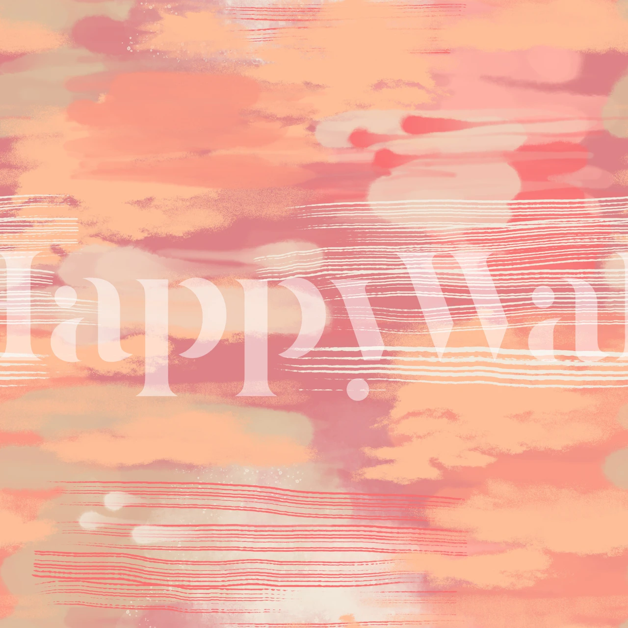 Mural de pared abstracto Hypnotic Peach Fuzz con cálidos tonos melocotón y vetas fluidas