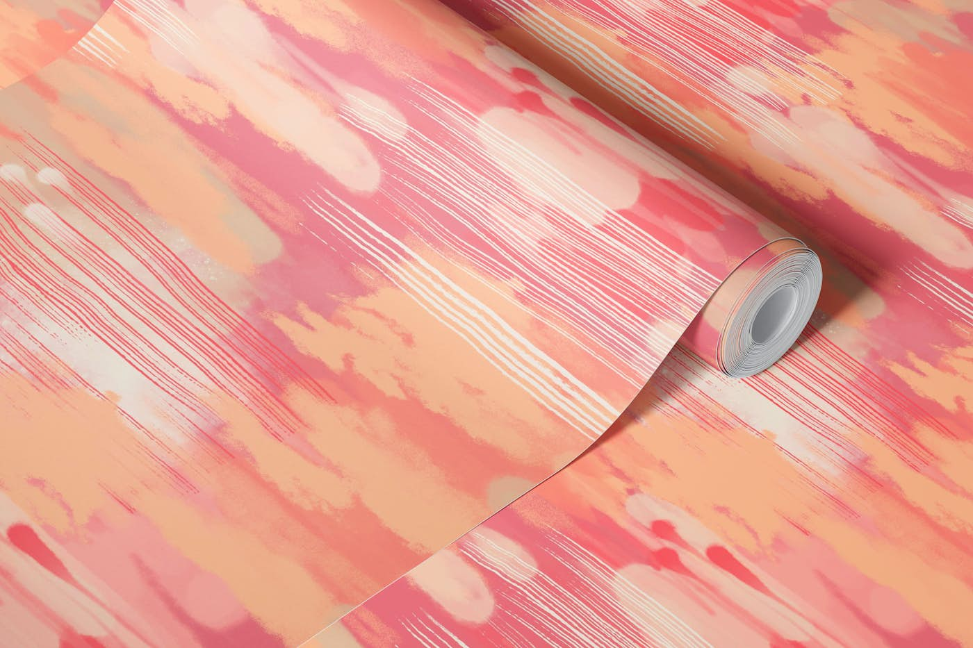 Hypnotic Pattern Peach Fuzz wallpaper roll