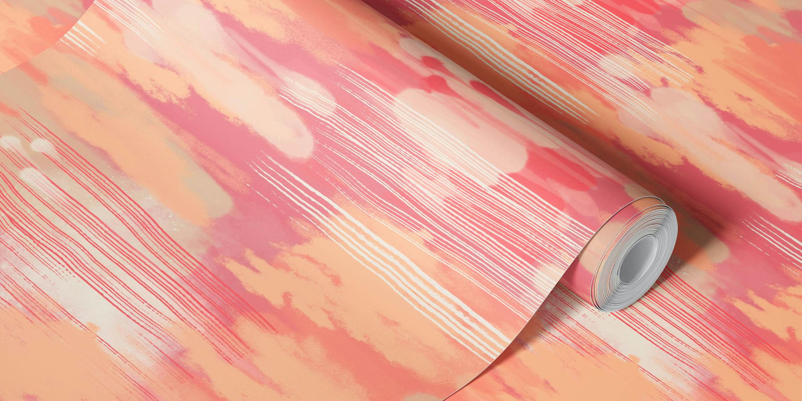 Hypnotic Pattern Peach Fuzz en una habitación