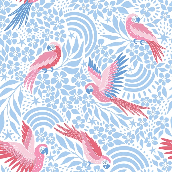 Parrot Fantasy - pink and blue