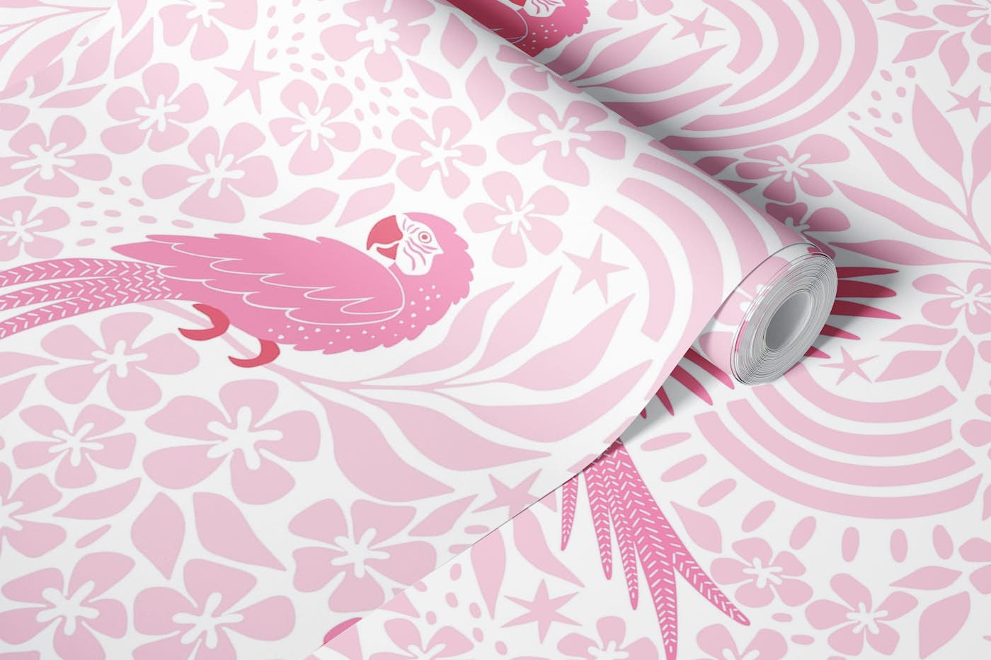 Pink Parrot Fantasy wallpaper roll