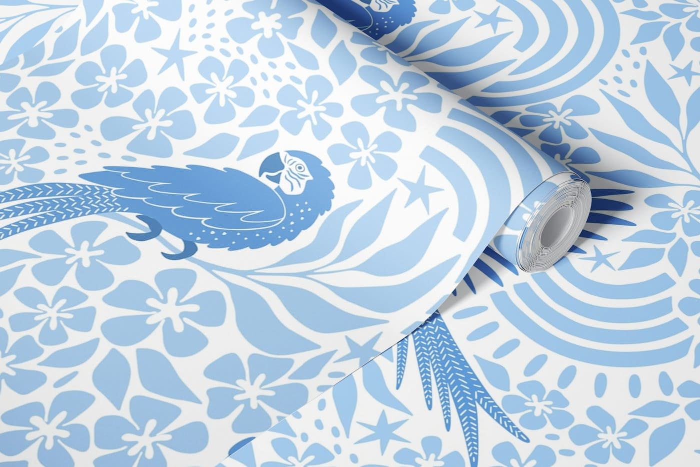 Blue Parrot Fantasy wallpaper roll