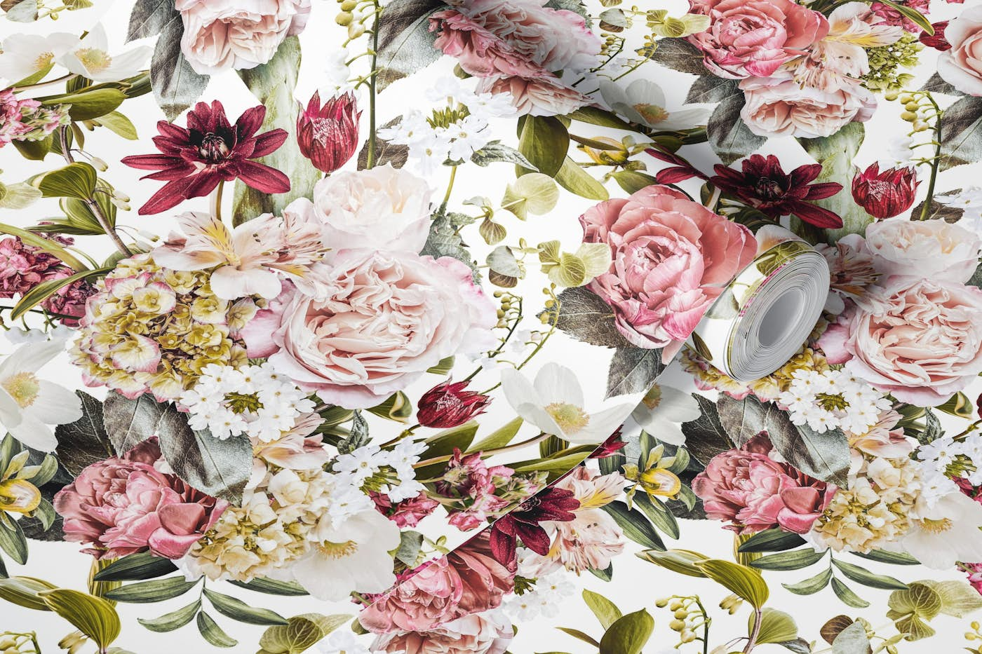 Victorian Dahlia Symphony wallpaper roll