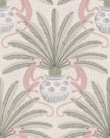 Sago Palm and Monkey - dusty pink tapete