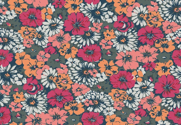 Deck Chair Retro Flowers