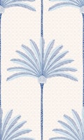 Palm Stripes - blue - large scale behang