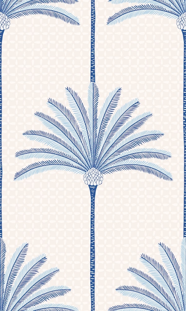 Palm Stripes - blue - large scale