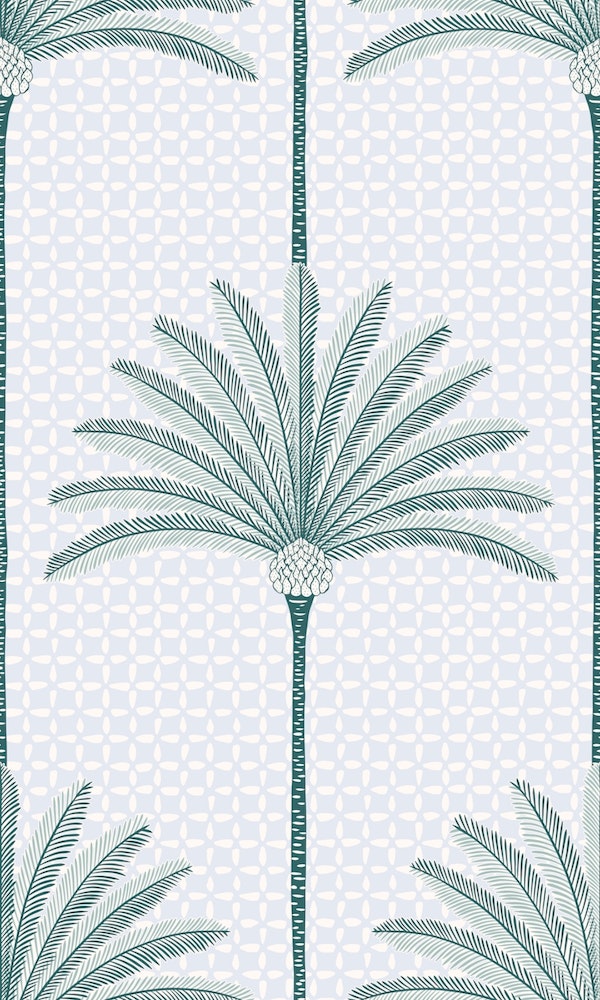 Palm Stripes - teal - large scale
