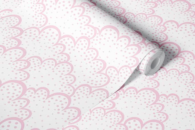 Pink Dotted Cloudswallpaper roll