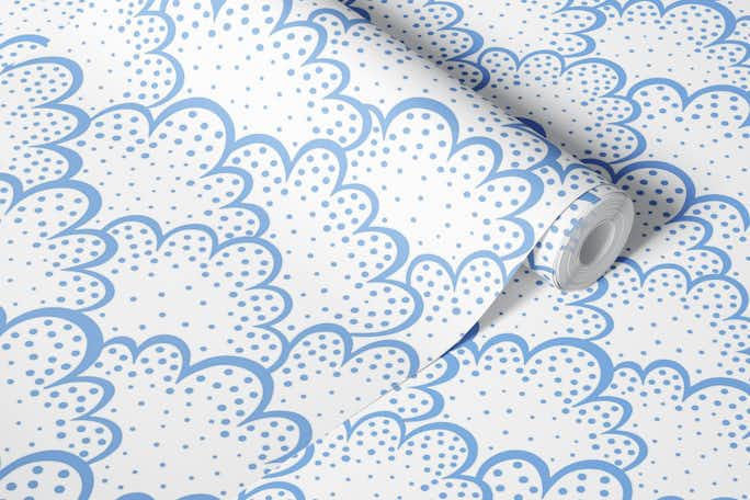 Blue Dotted Cloudswallpaper roll