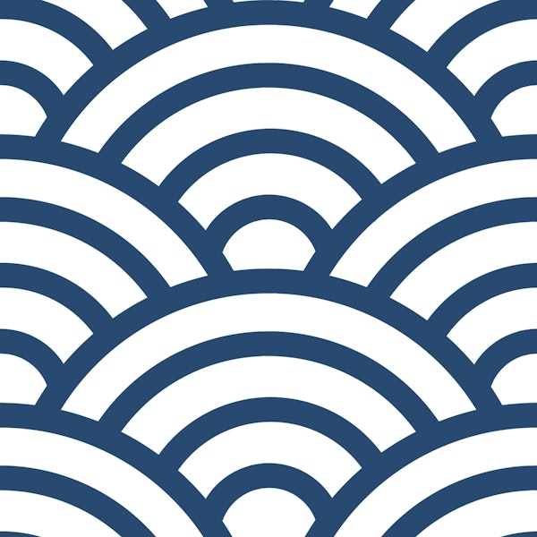 Seigaiha wave motif 5 Indigo