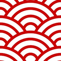 Seigaiha wave motif 8 Red tapete