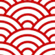 Seigaiha wave motif 8 Red