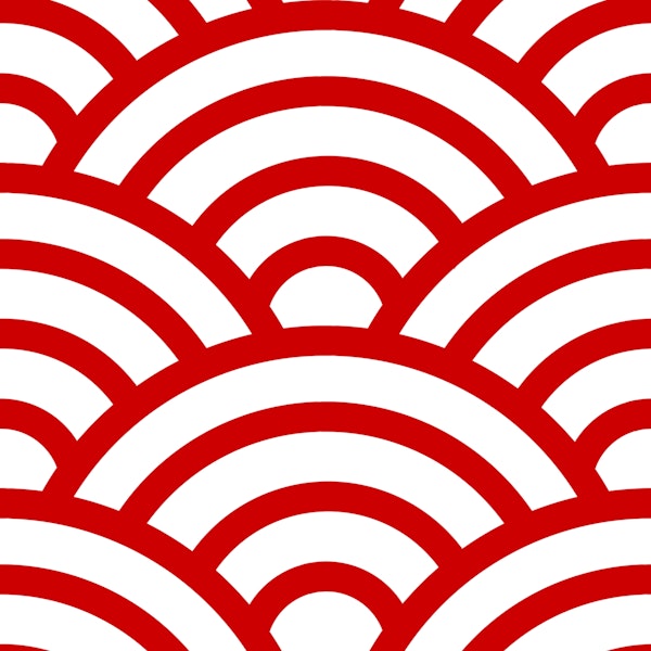 Seigaiha wave motif 8 Red