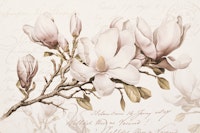 Magnolia Spring Romance Nostalgic Flower Art tapete