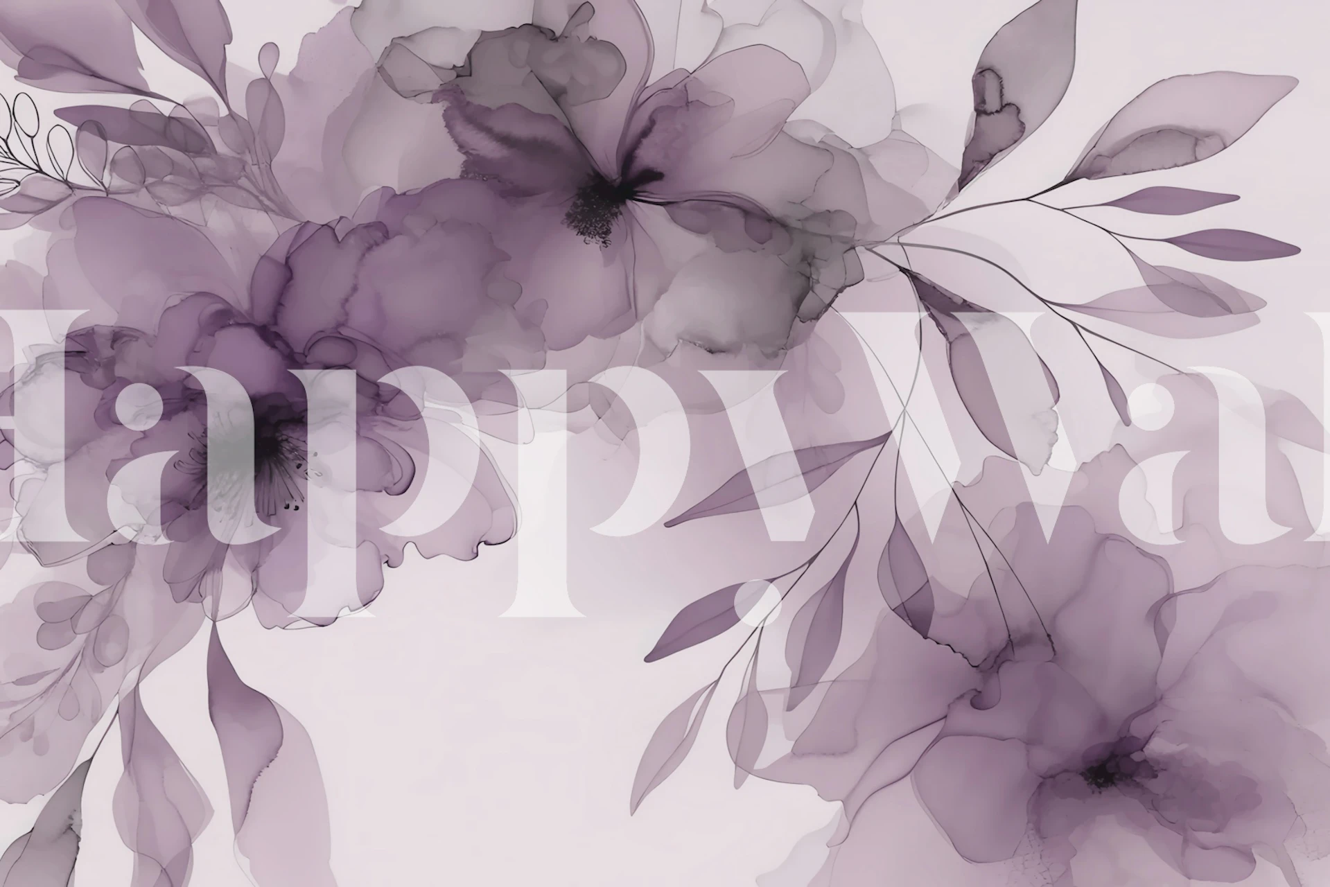 Floral patterns in black and white tones wallpaper