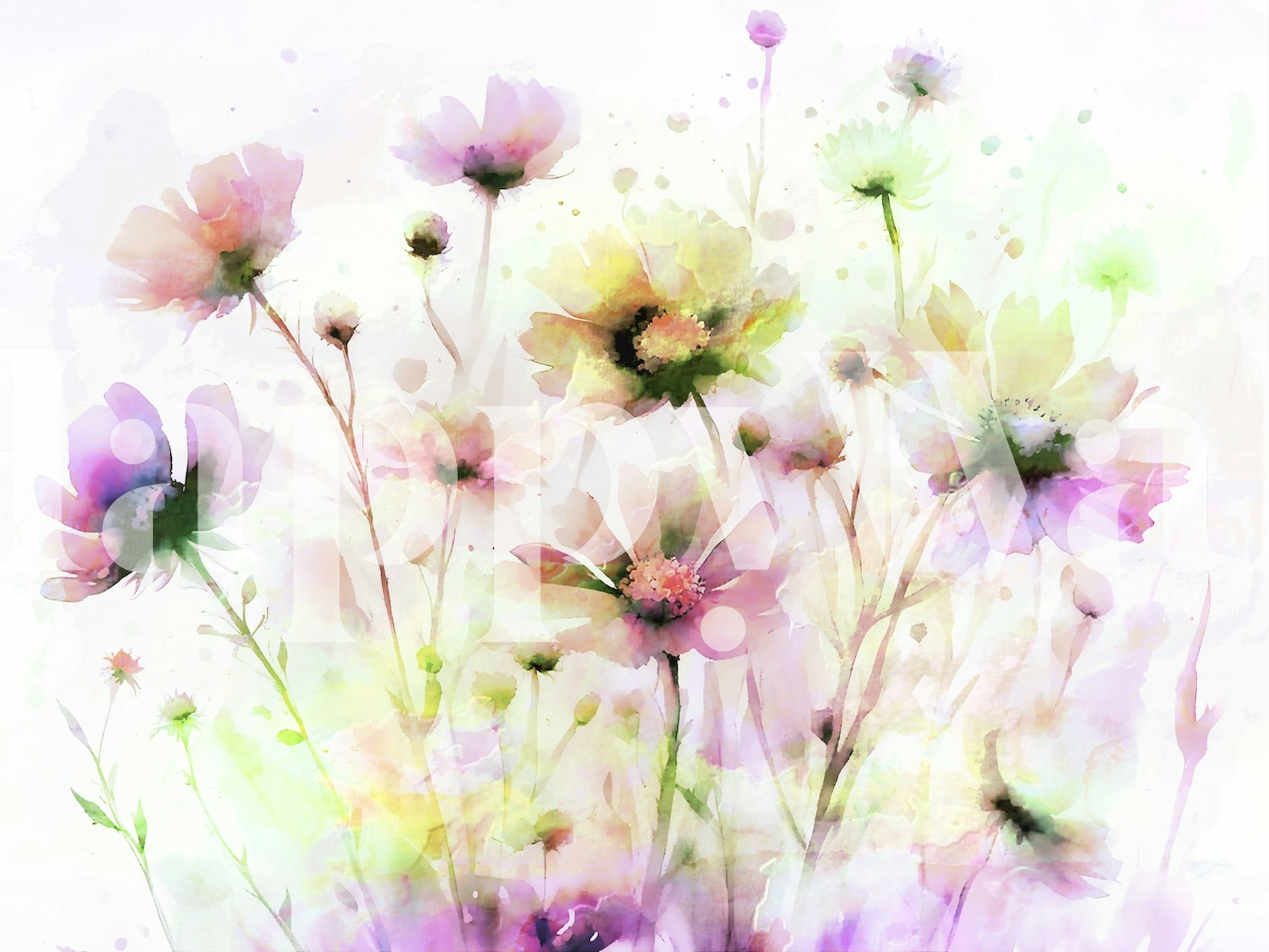 Ταπετσαρία Pastel Flower Dream σε ρύθμιση δωματίου