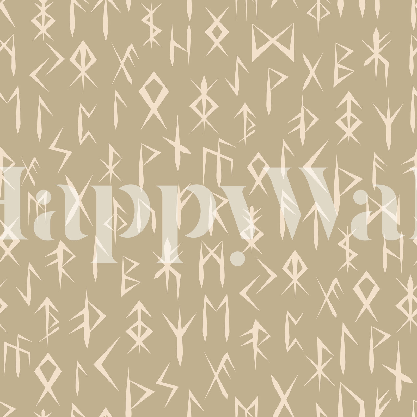 Nordic Runes Pattern Nordic Runes Beige Wallpaper