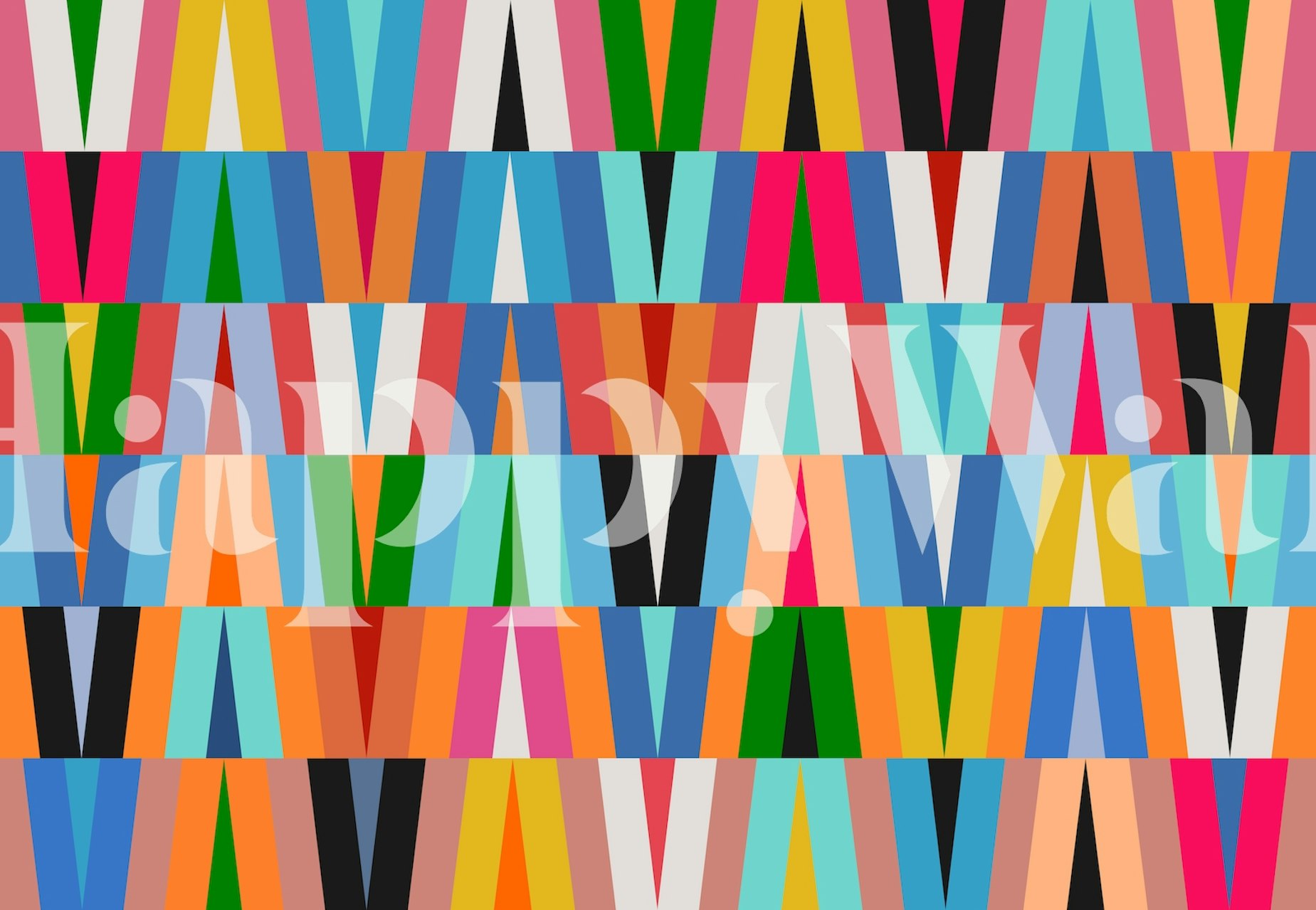 Colorful geometric pattern wallpaper in vibrant shades