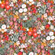 summer garden meadow ditsy dark