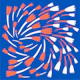 Floral Pattern in blue orange and white