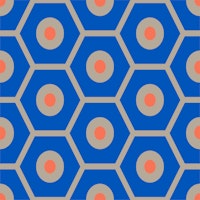 Cobalt blue hexagon graphic pattern ταπετσαρία