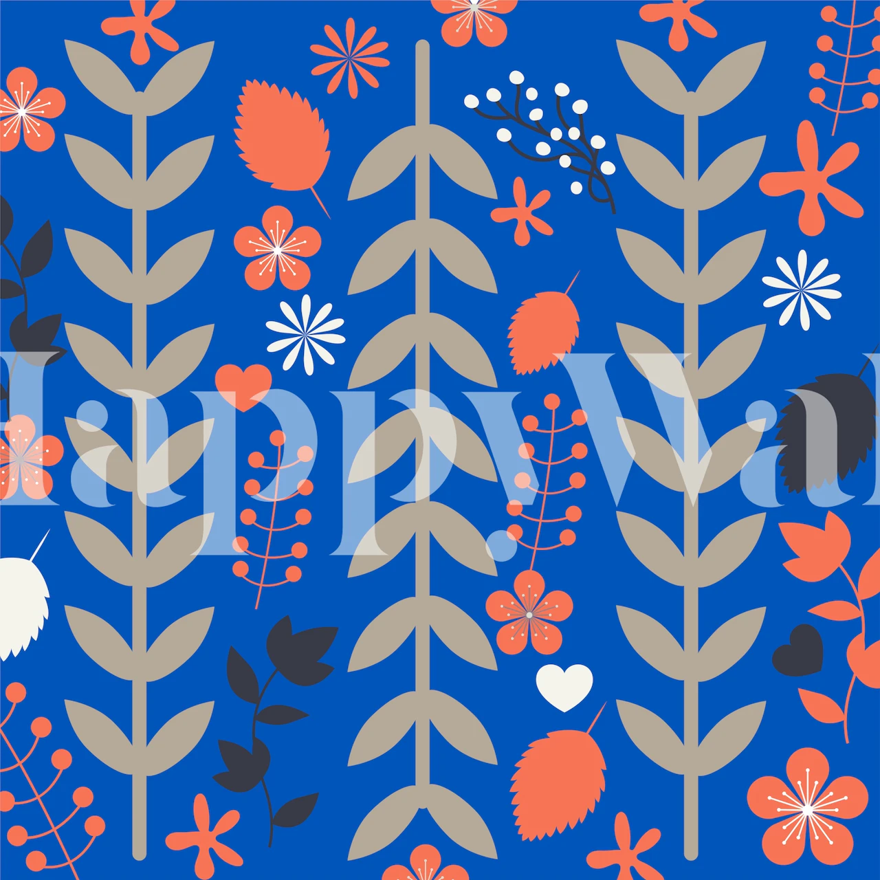 Floral pattern wallpaper in een kamer