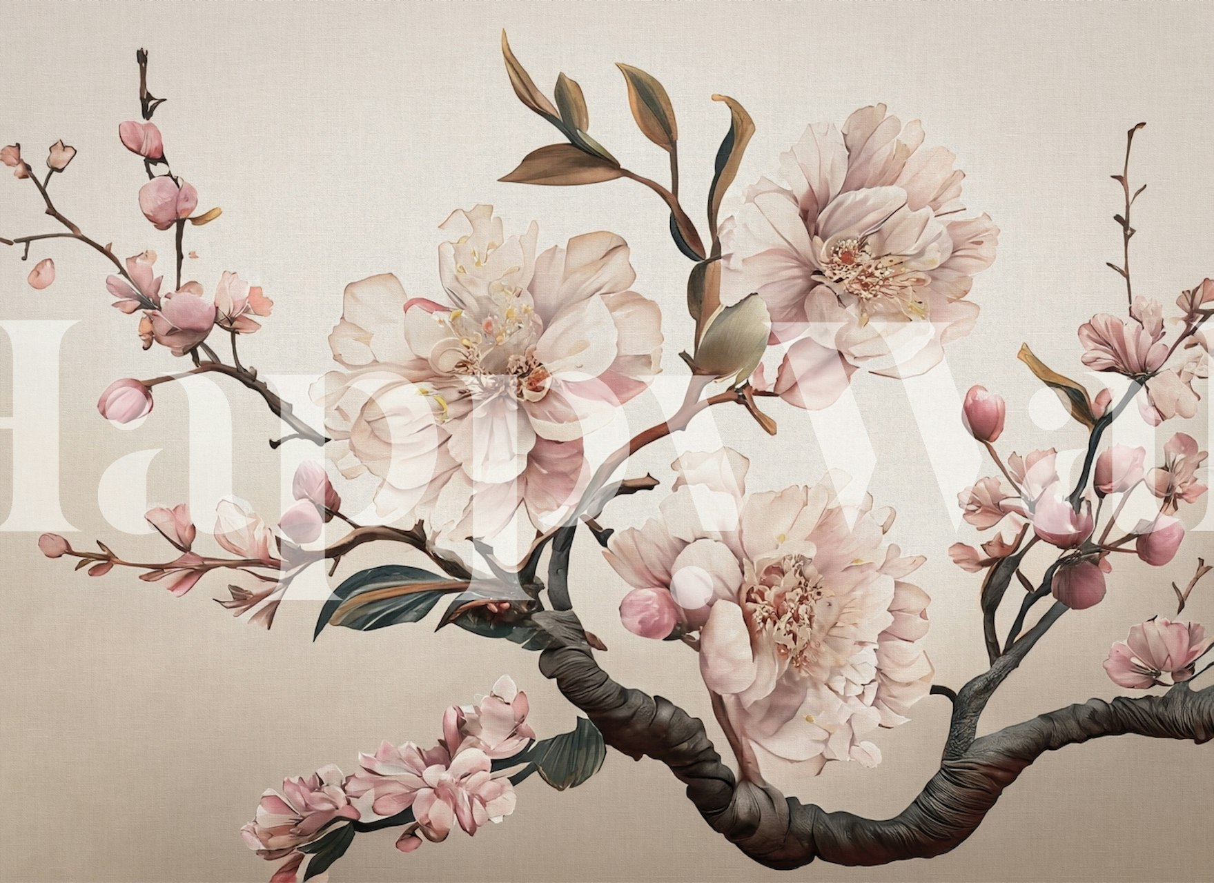 Pink cherry blossom branches with delicate flowers wallpaper