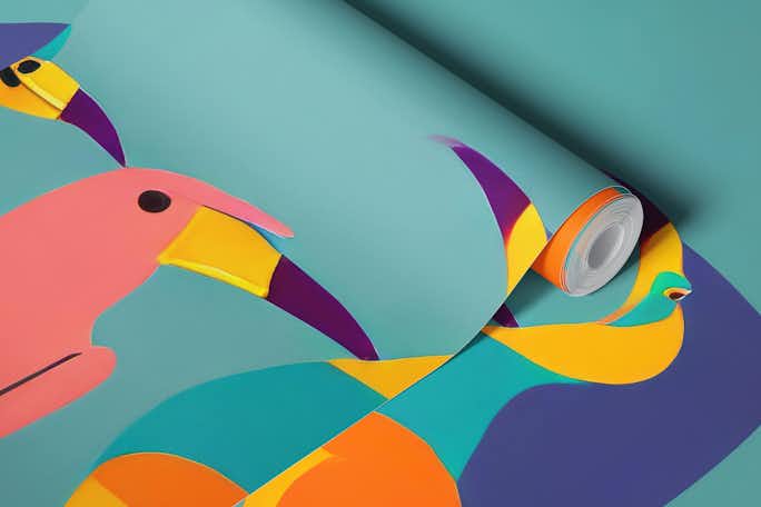Colorful birdswallpaper roll