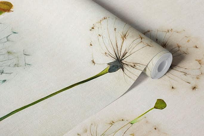 spring meadow with dandelionswallpaper roll