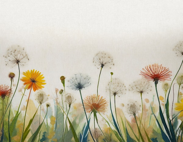 spring meadow with dandelions