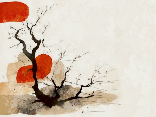 Wabi Sabi Zen Forest Painting