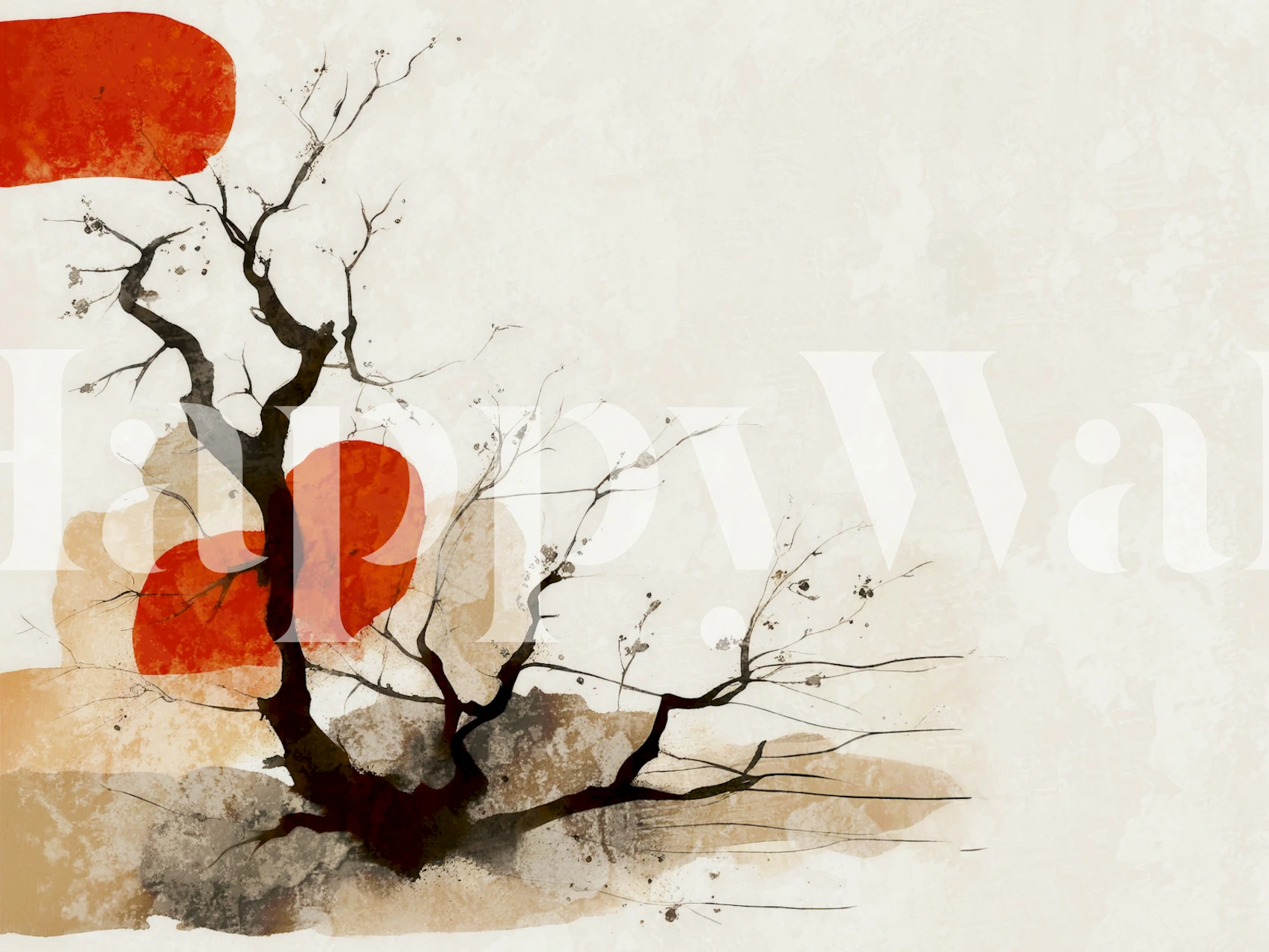 Wabi Sabi Zen Forest Painting příklad tapety