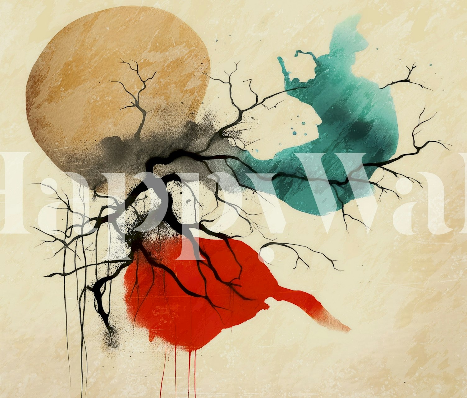 Wabi Sabi Forest Spirit wallpaper in a room