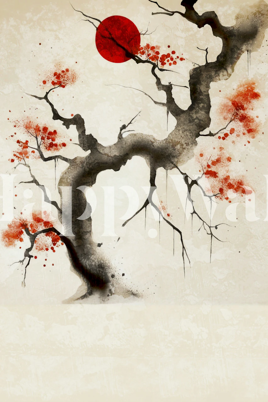 Japandi Dream Forest wallpaper in a room