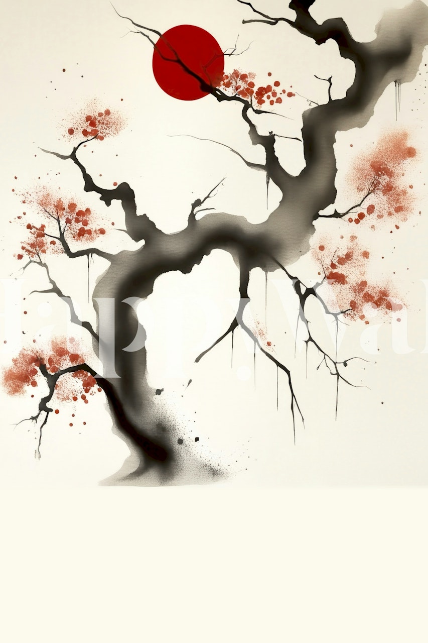 Surreal Japan Fantasy Forest wallpaper in room