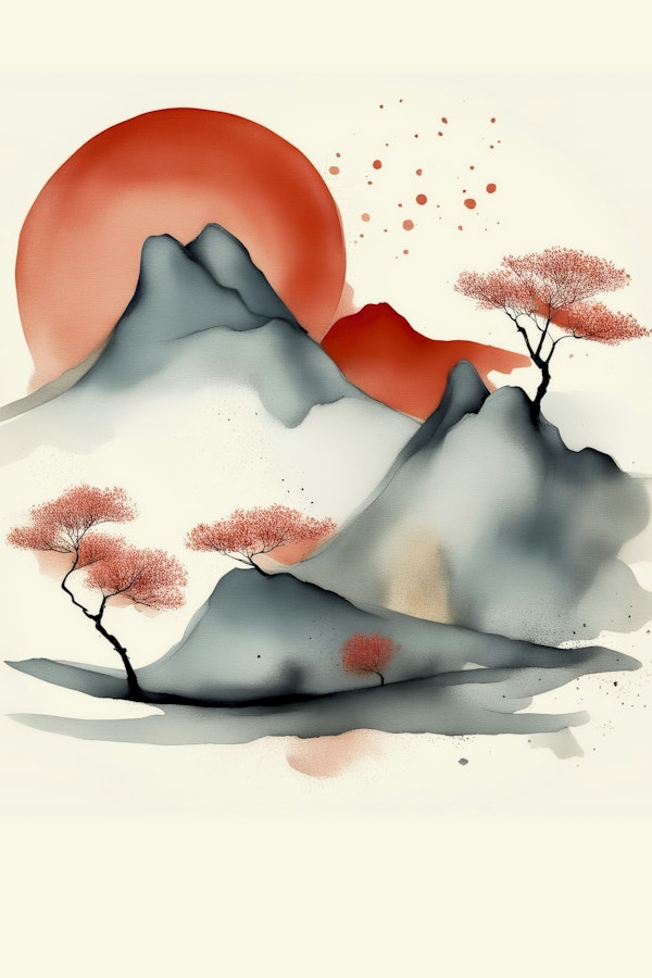 Japanese Sunrise Forest