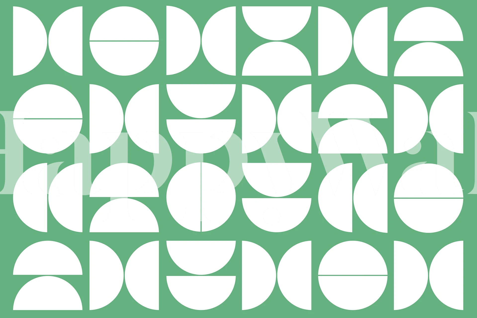 Mid-century modern groene en witte behangontwerp