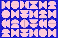Blue Pink Mid-Century Modern Classic tapete
