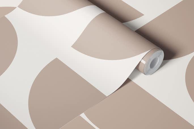 Tan Creme Mid-Century Modern Classicwallpaper roll