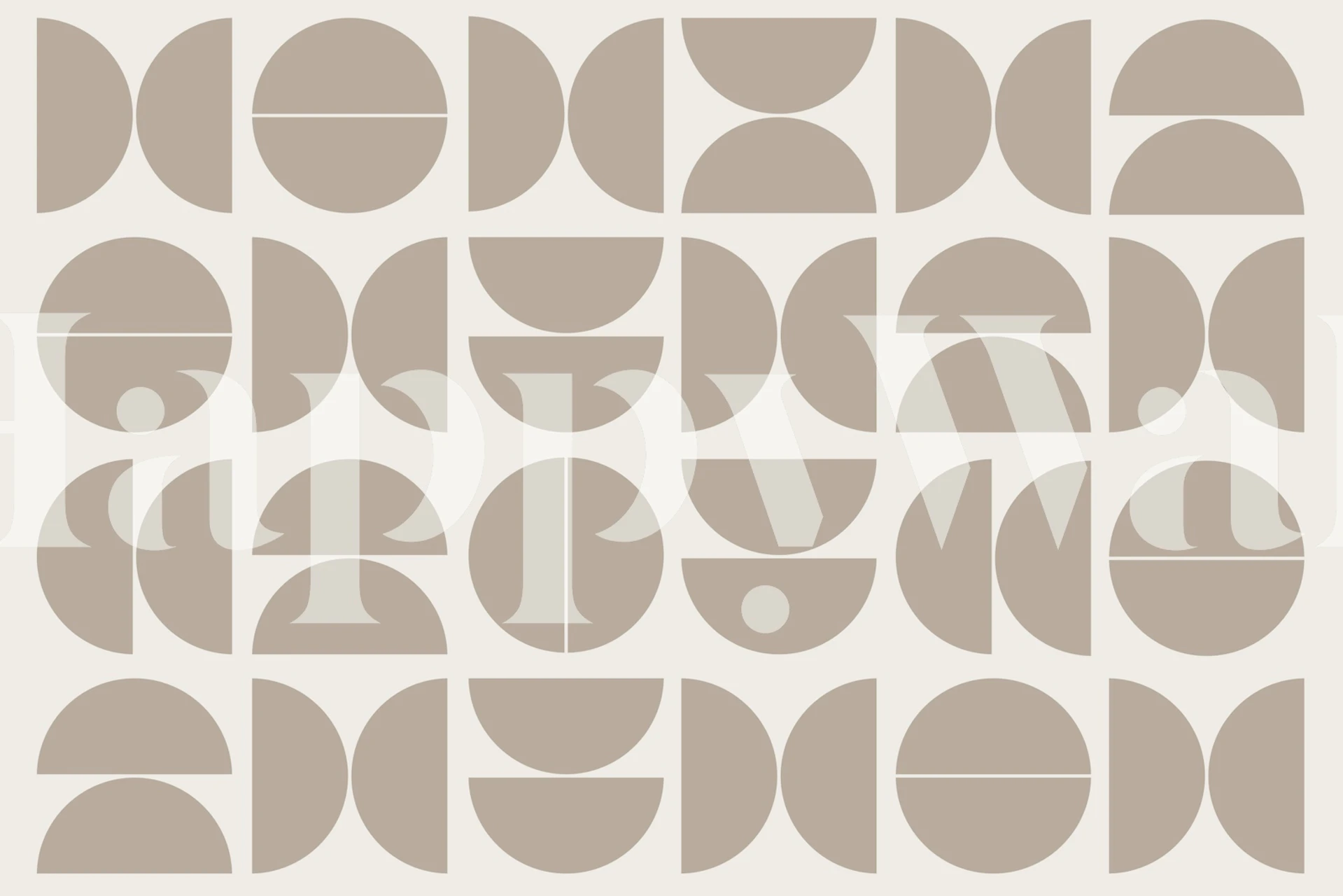 Tan Creme Mid-Century Modern tapet i et rum